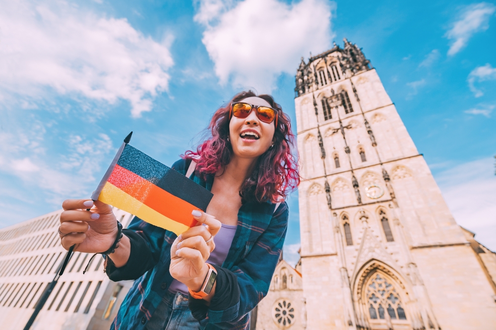 A,Young,Happy,Tourist,Or,Student,Girl,With,A,German
